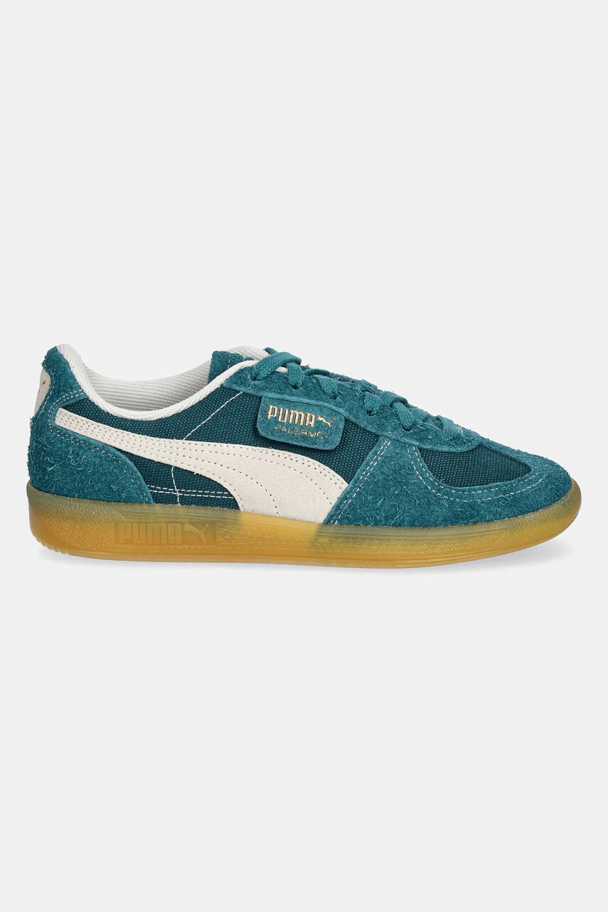Замшеві кросівки Puma Palermo Vintage колір зелений 396841