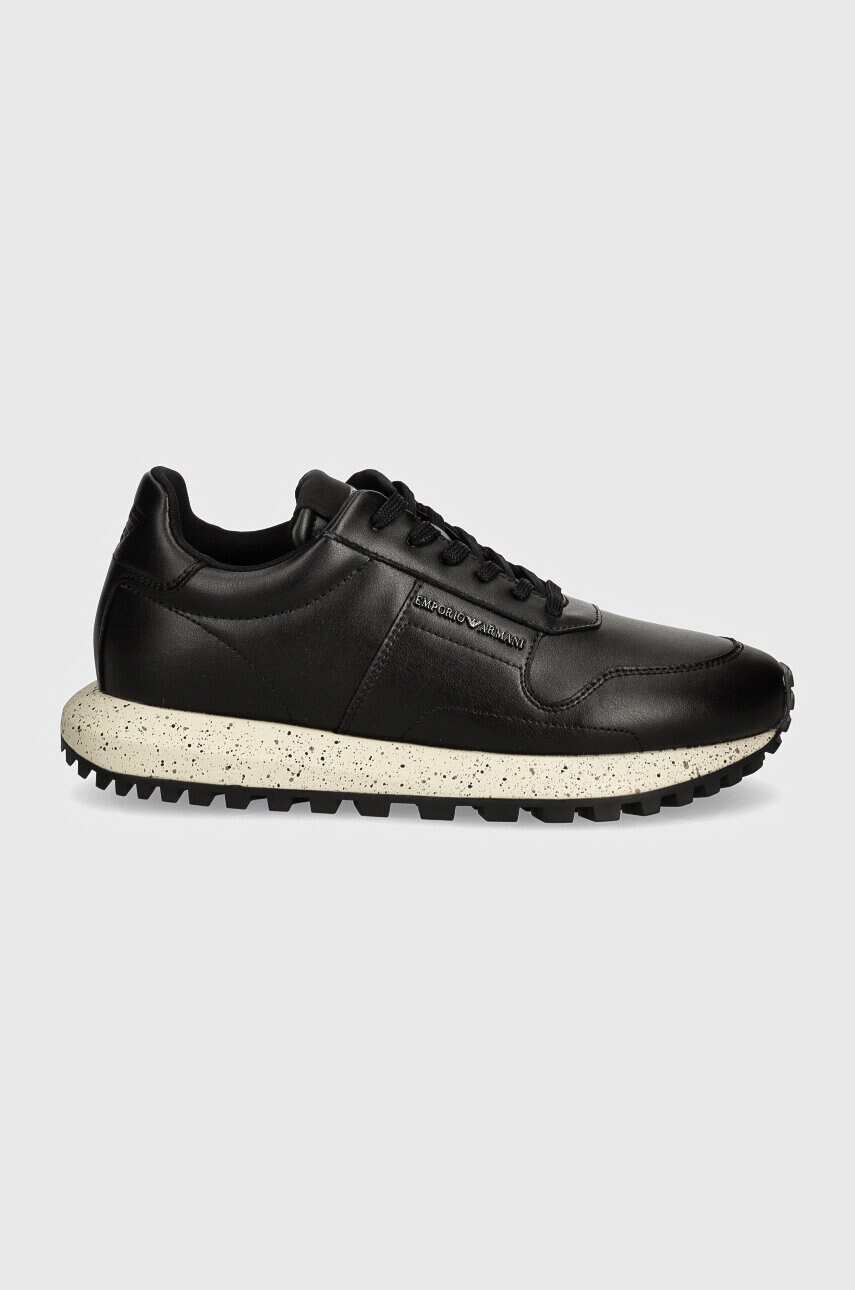Шкіряні кросівки Emporio Armani колір чорний X4X639 XD382 00002