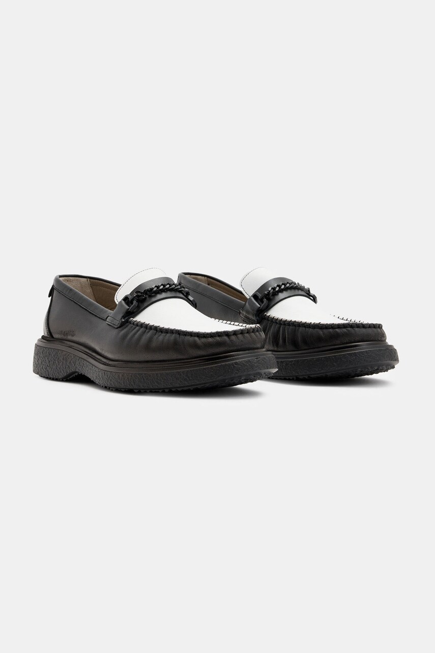 Шкіряні мокасини AllSaints Gibbs Chain Loafer чоловічі колір чорний M011FB