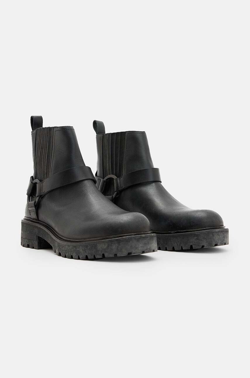 Шкіряні черевики AllSaints Hank Biker Boot чоловічі колір чорний M017FB