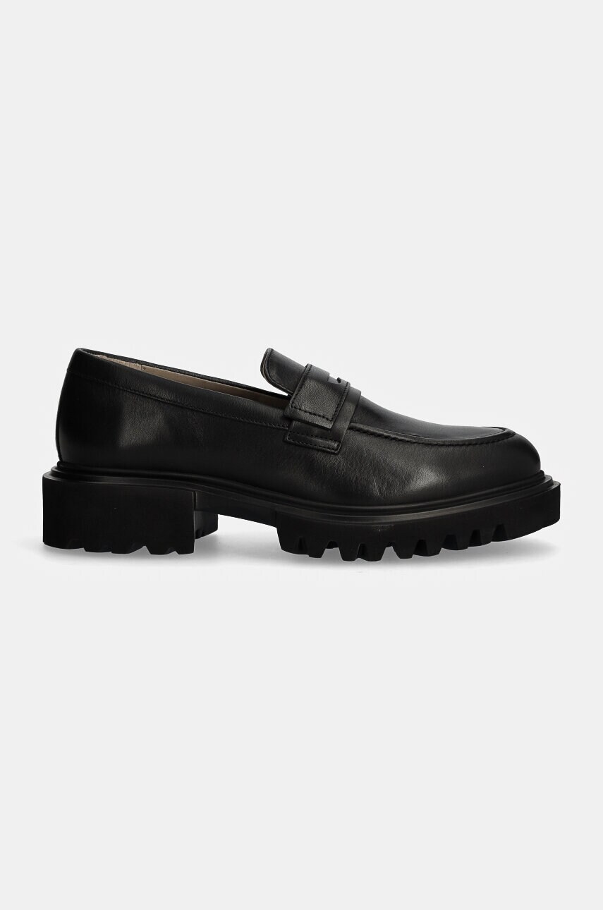 Шкіряні мокасини AllSaints Vinni Loafer чоловічі колір чорний M051FB