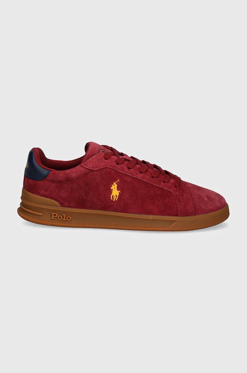 Замшеві кросівки Polo Ralph Lauren Hrt Crt II колір бордовий 809940313003
