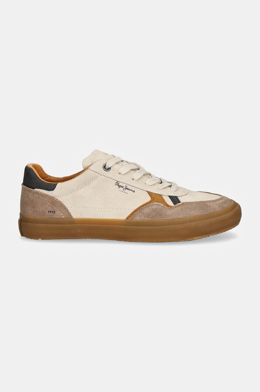 Замшеві кросівки Pepe Jeans PMS31053 колір бежевий TRAVIS RETRO M