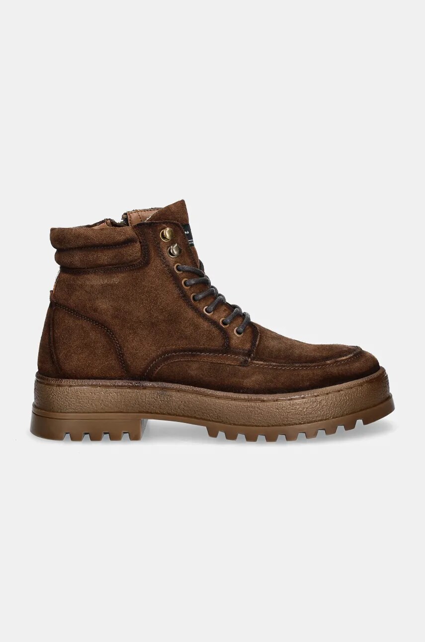 Замшеві кросівки Pepe Jeans PMS50250 чоловічі колір коричневий LINCOLN NATURE