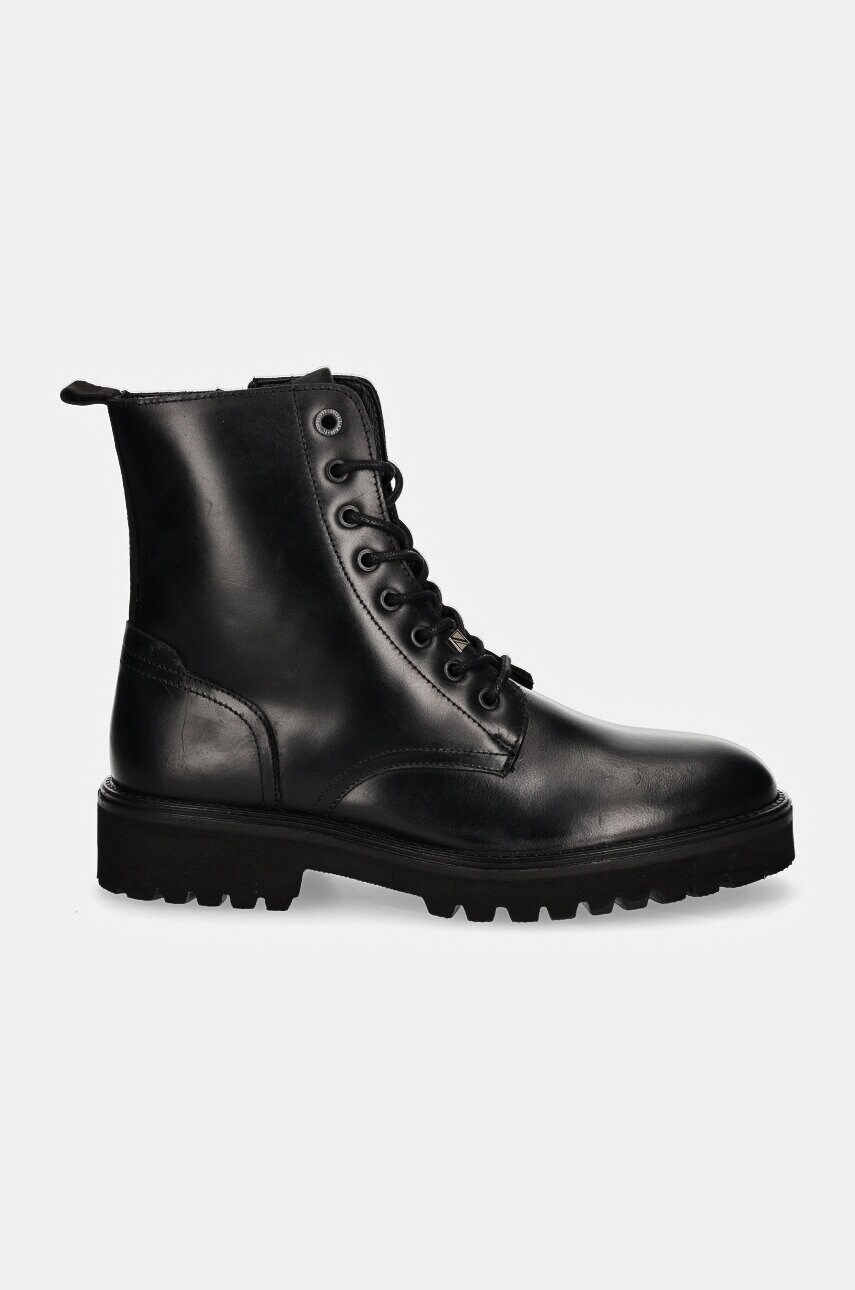 Шкіряні черевики Pepe Jeans PMS50254 чоловічі колір чорний DURHAM COMBAT