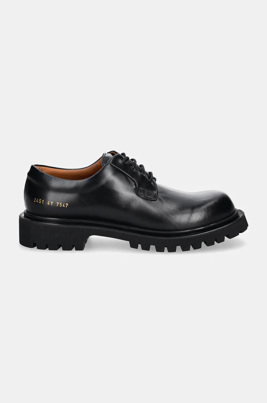 Шкіряні туфлі Common Projects Chunky Derby чоловічі колір чорний 2451