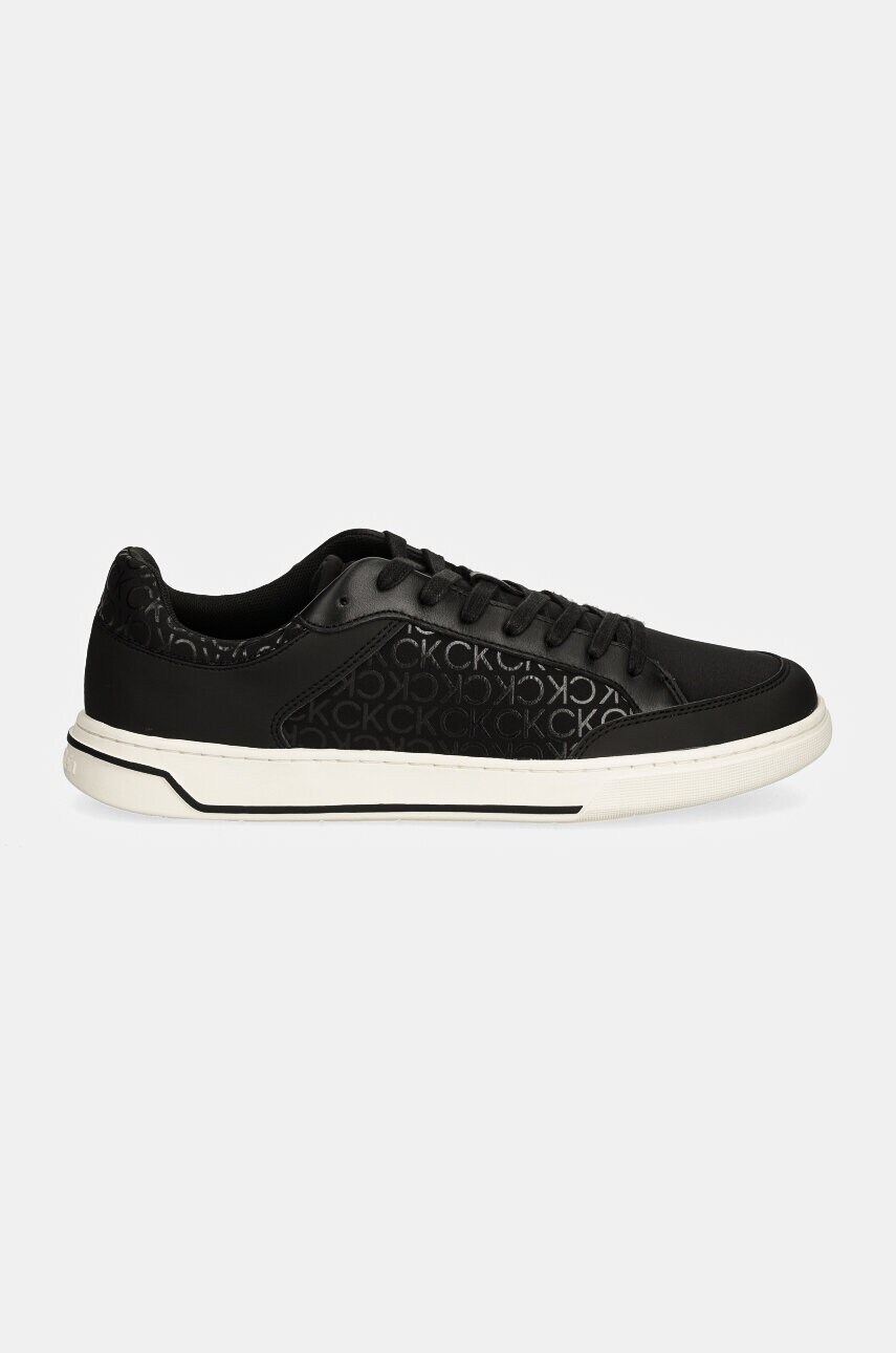 Шкіряні кросівки Calvin Klein LOW TOP LACE UP REPR MONO колір чорний HM0HM01594
