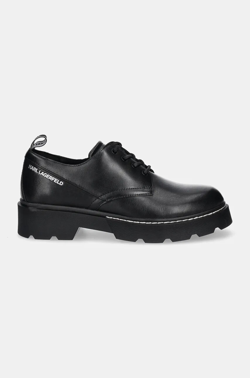 Шкіряні туфлі Karl Lagerfeld KAMDEN чоловічі колір чорний KL10420