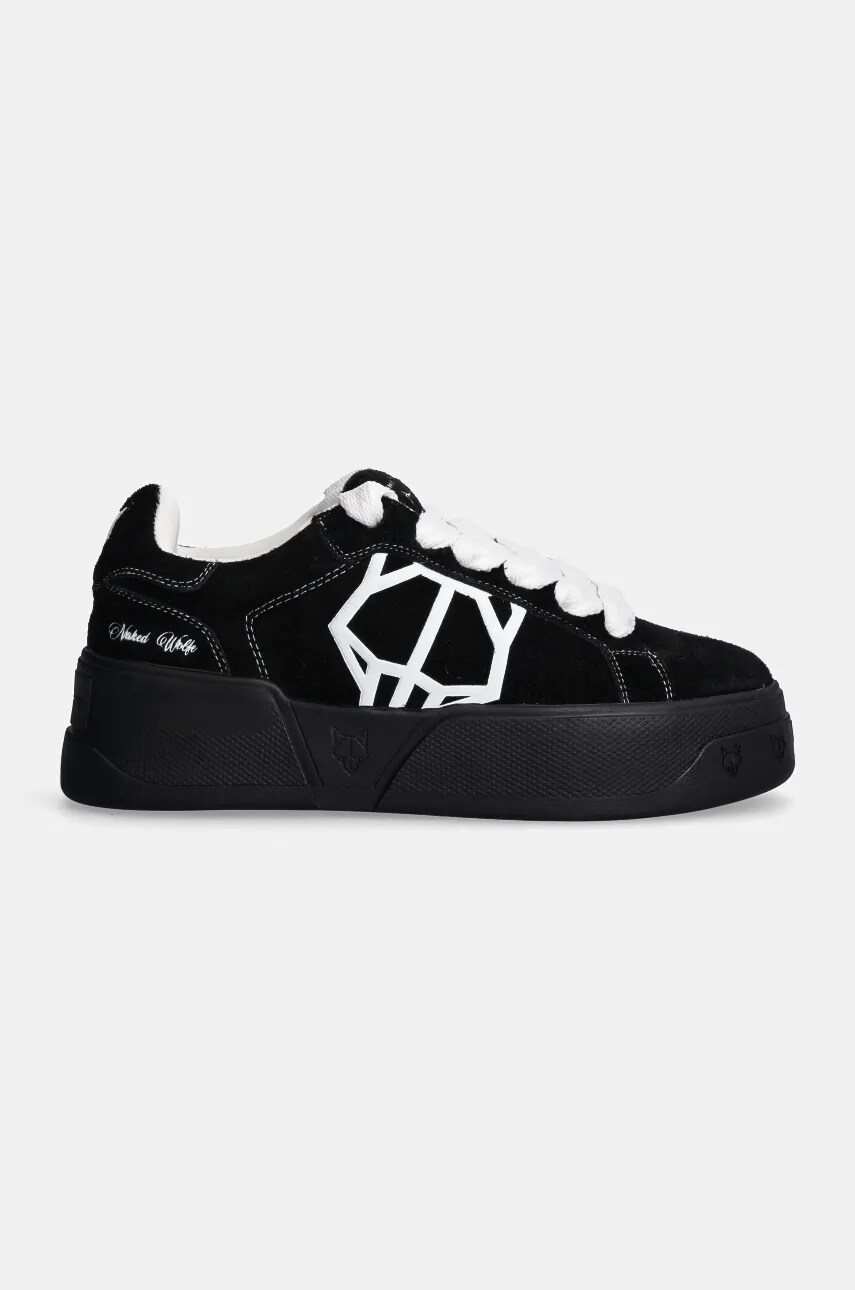 Замшеві кросівки Naked Wolfe Kray колір чорний Kray Hairy Cow Suede Black