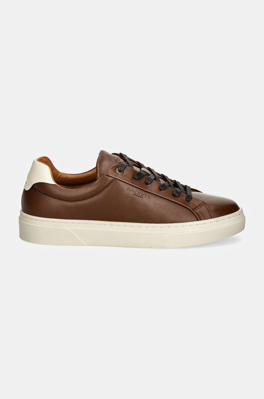 Шкіряні кросівки Hackett London HACKNEY CLASSIC колір коричневий HMS21417