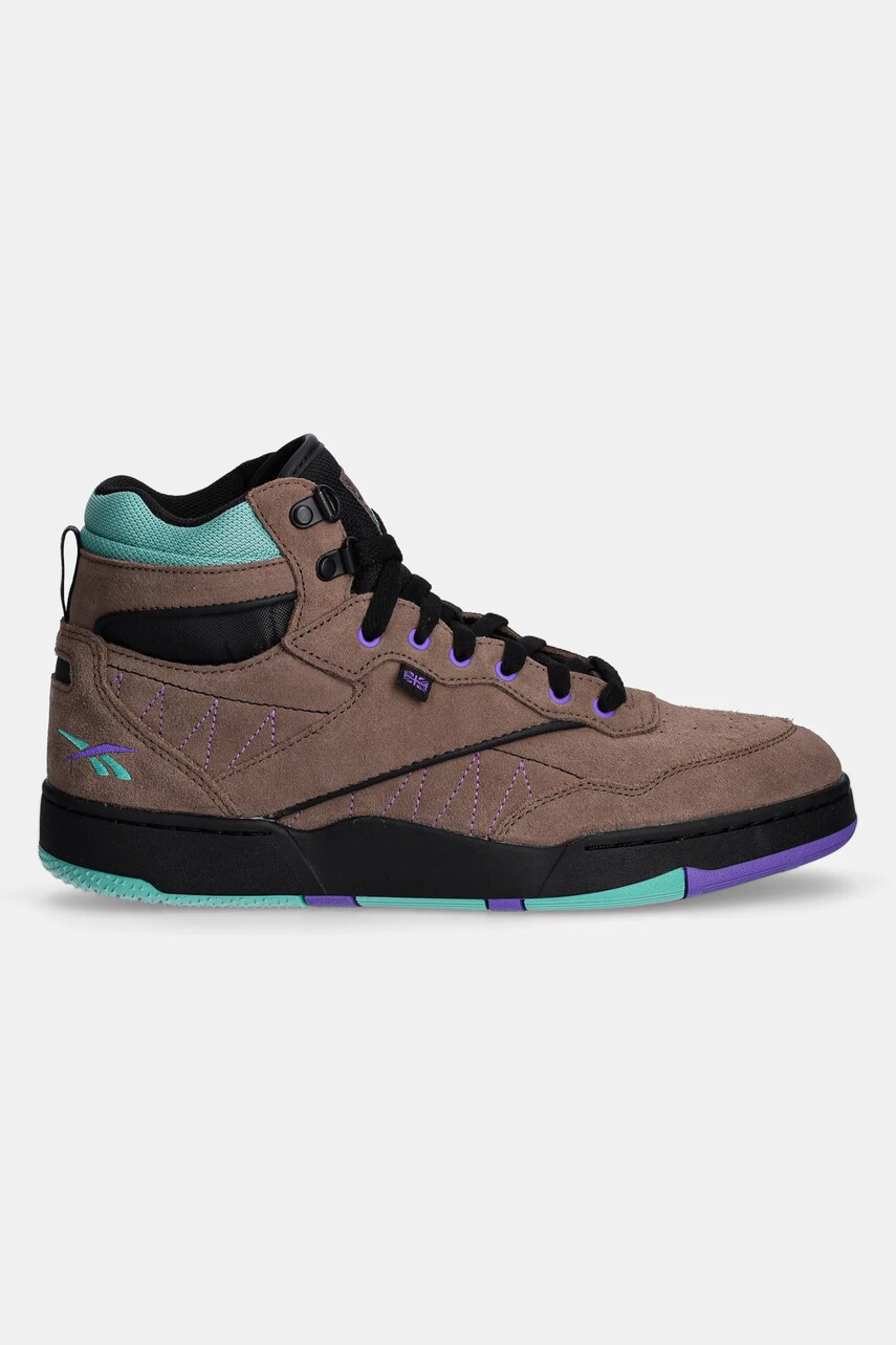 Замшеві кросівки Reebok BB 4000 II MID колір коричневий 100201347