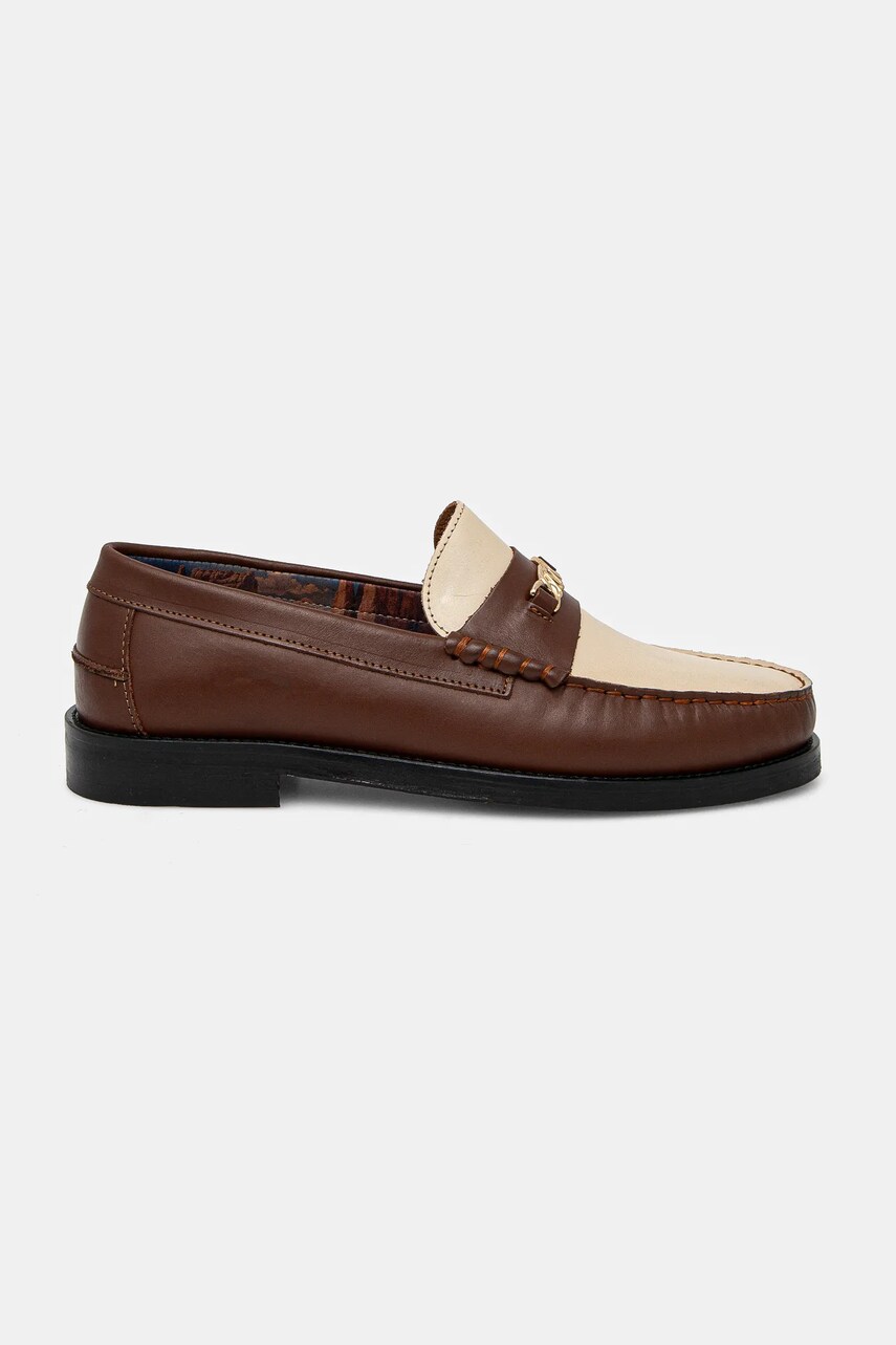 Шкіряні мокасини Naked Wolfe Roma чоловічі колір коричневий Roma Chestnut Cream Leather