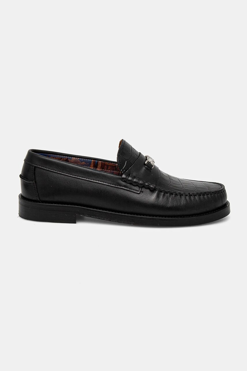 Шкіряні мокасини Naked Wolfe Roma чоловічі колір чорний Roma Black Croc