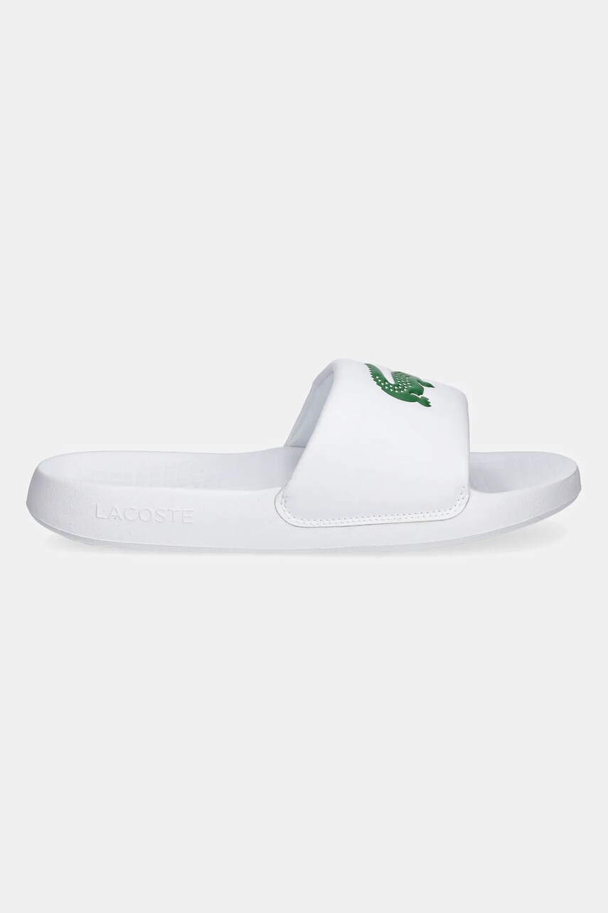 Шльопанці Lacoste 48CMA0023 чоловічі колір білий SERVE SLIDE 1.0 224 3 CMA