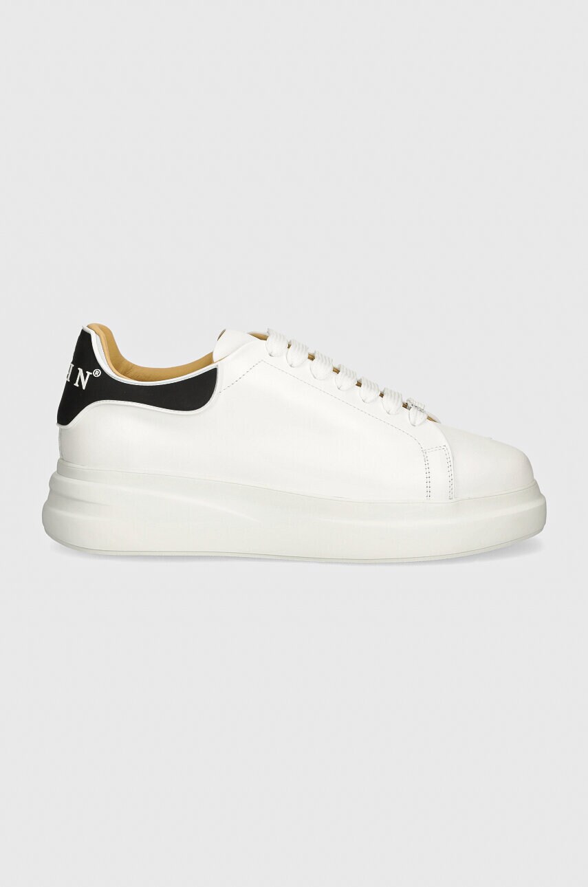 Шкіряні кросівки Philipp Plein Lo-Top Mega Star колір білий USC0599 PLE005N 01