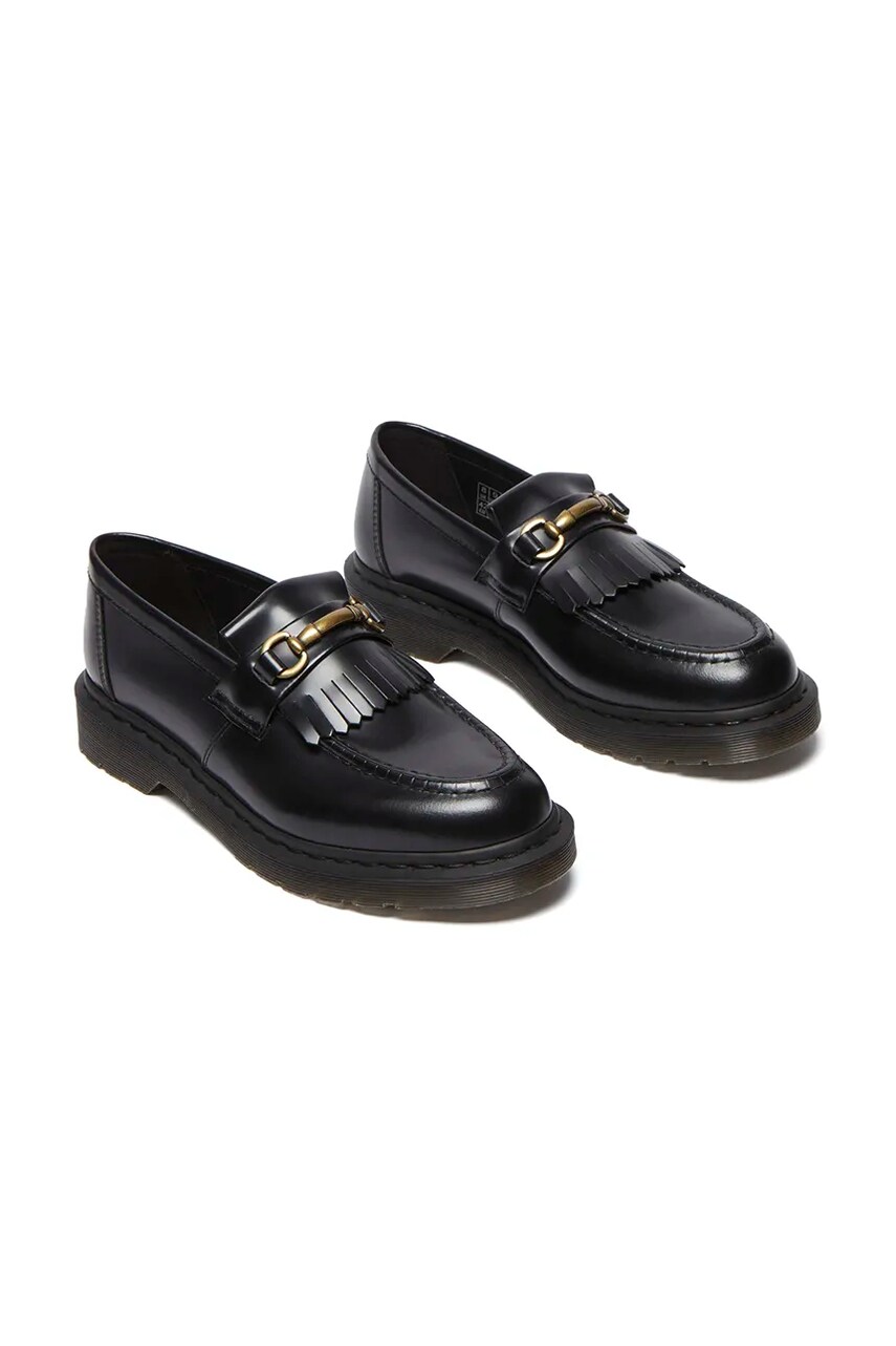 Шкіряні мокасини Dr. Martens Adrian Snaffle колір чорний на плоскому ходу DM32102001