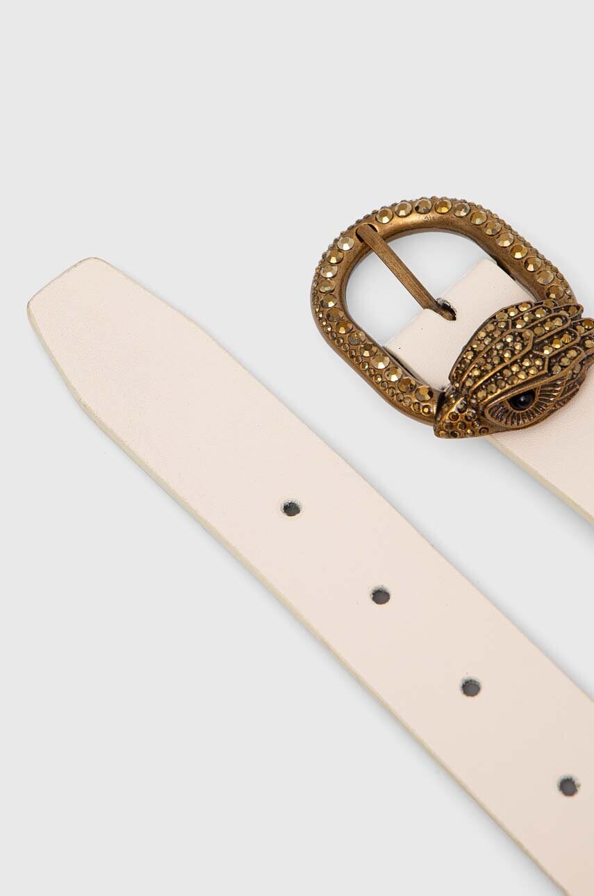 Шкіряний ремінь Kurt Geiger London MAYFAIR 30 BELT жіночий колір бежевий 758441109