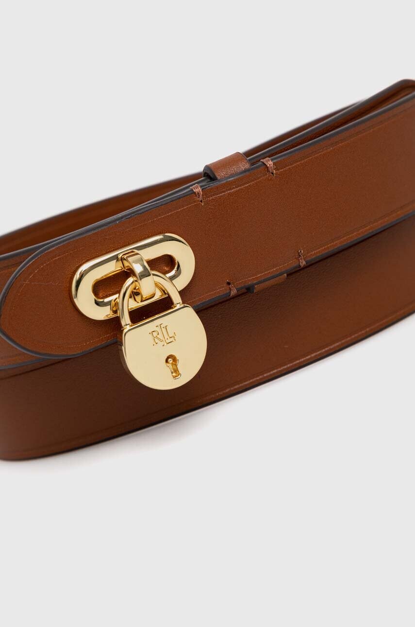 Шкіряний ремінь Lauren Ralph Lauren жіночий колір бежевий 412920812