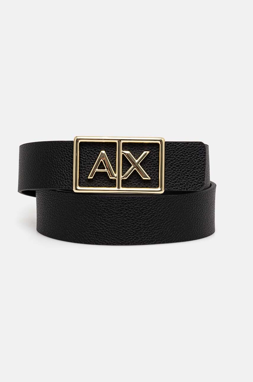 Двосторонній шкіряний ремінь Armani Exchange жіночий колір чорний 941186 4F786