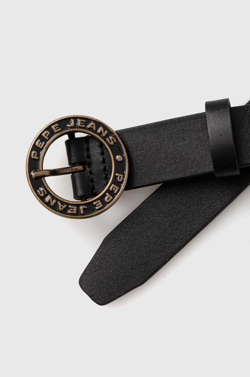 Шкіряний ремінь Pepe Jeans MARLOWE BELT жіночий колір чорний PL020850