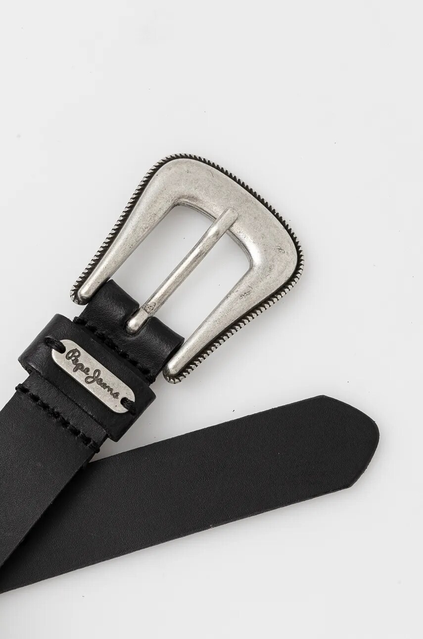 Шкіряний ремінь Pepe Jeans MILDRED BELT жіночий колір чорний PL020852