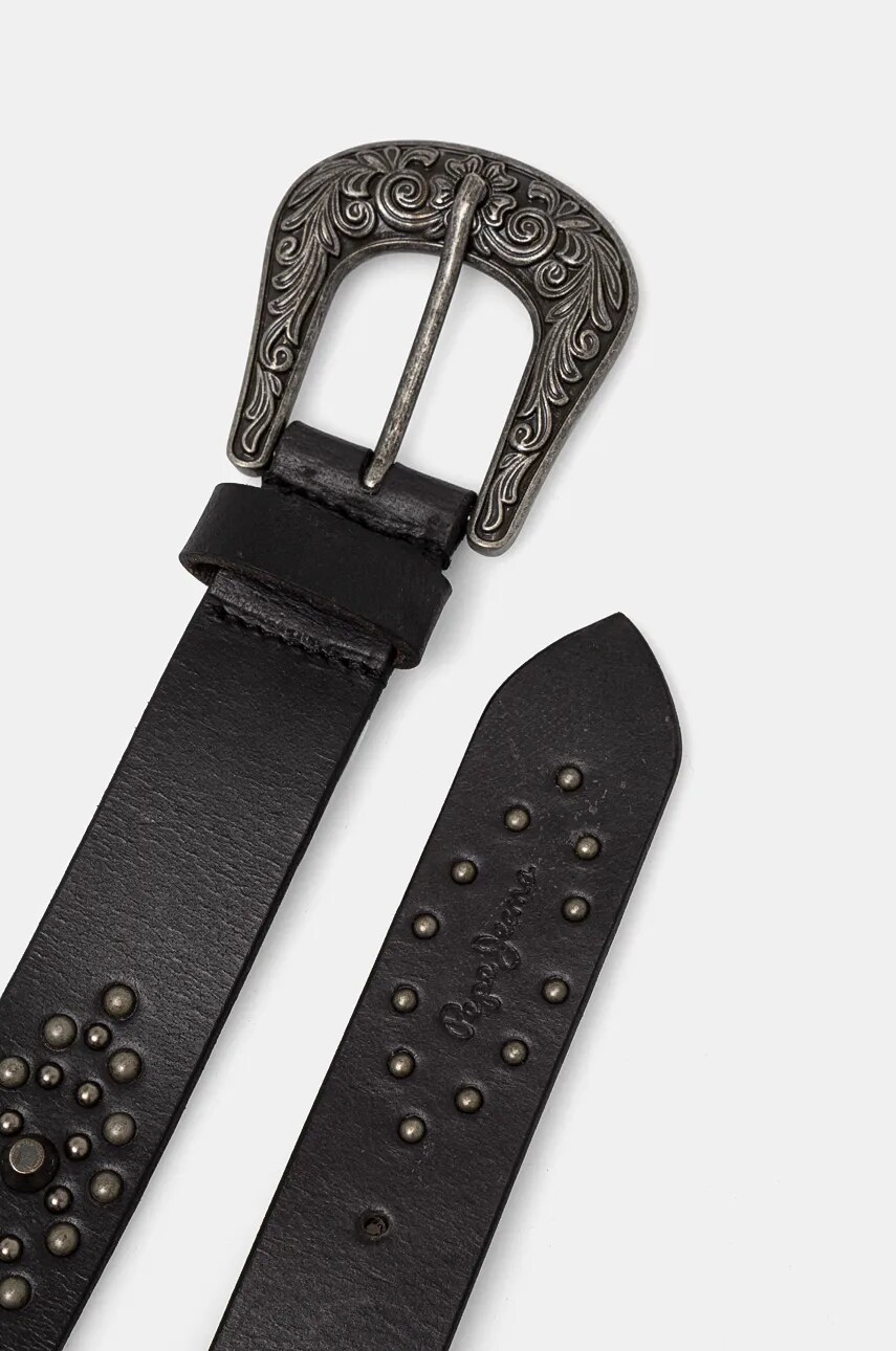 Шкіряний ремінь Pepe Jeans KENDALL BELT жіночий колір чорний PL020854