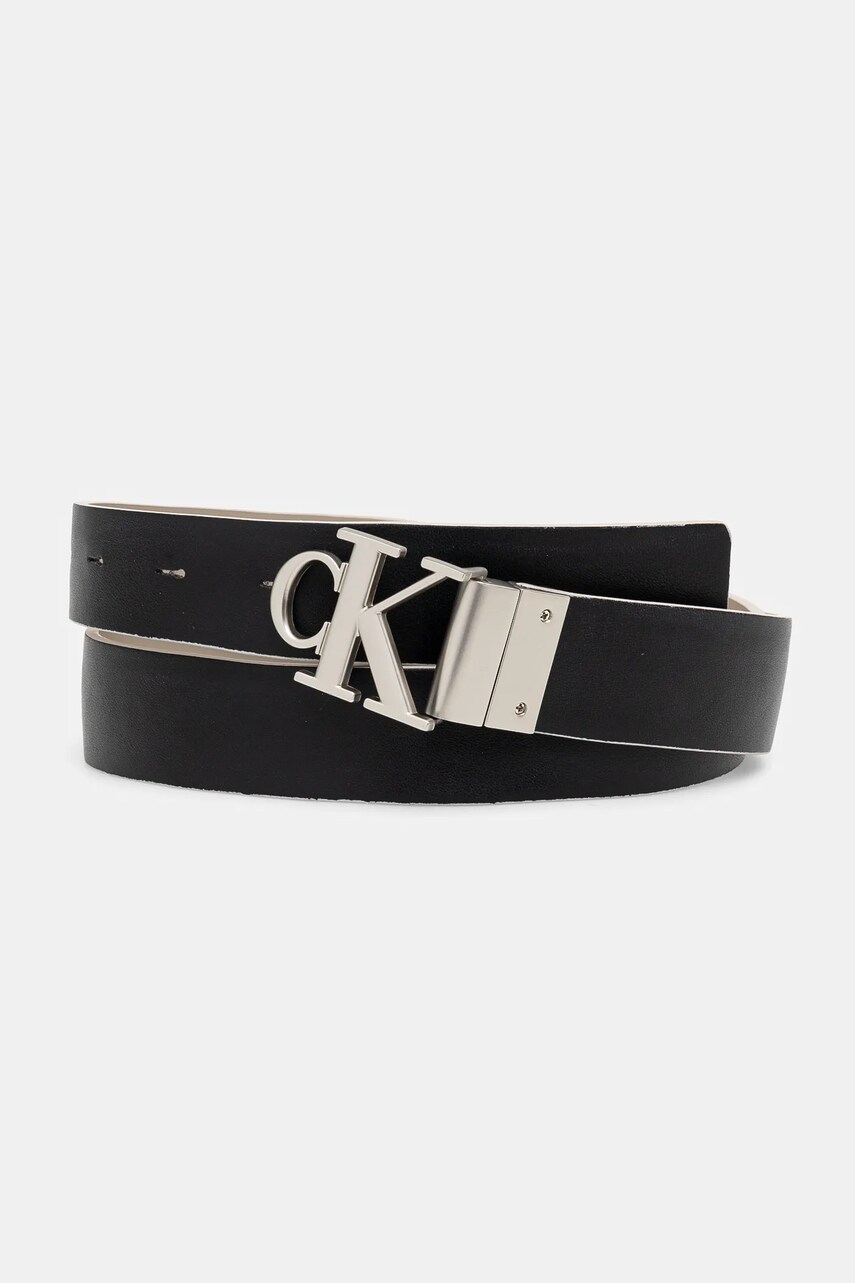 Двосторонній шкіряний ремінь Calvin Klein Jeans жіночий колір чорний K60K612288