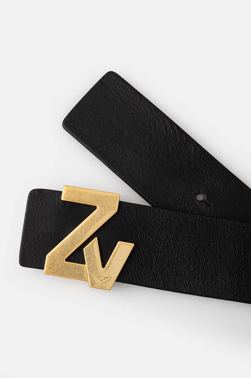 Шкіряний ремінь ZADIG&VOLTAIRE жіночий колір чорний LWBT00002