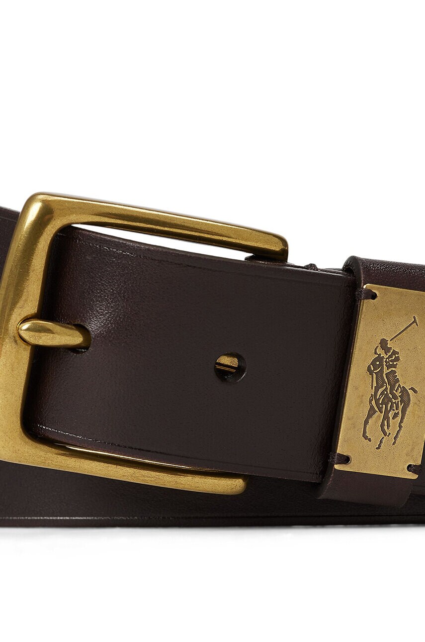 Шкіряний ремінь Polo Ralph Lauren чоловічий колір коричневий 405931712