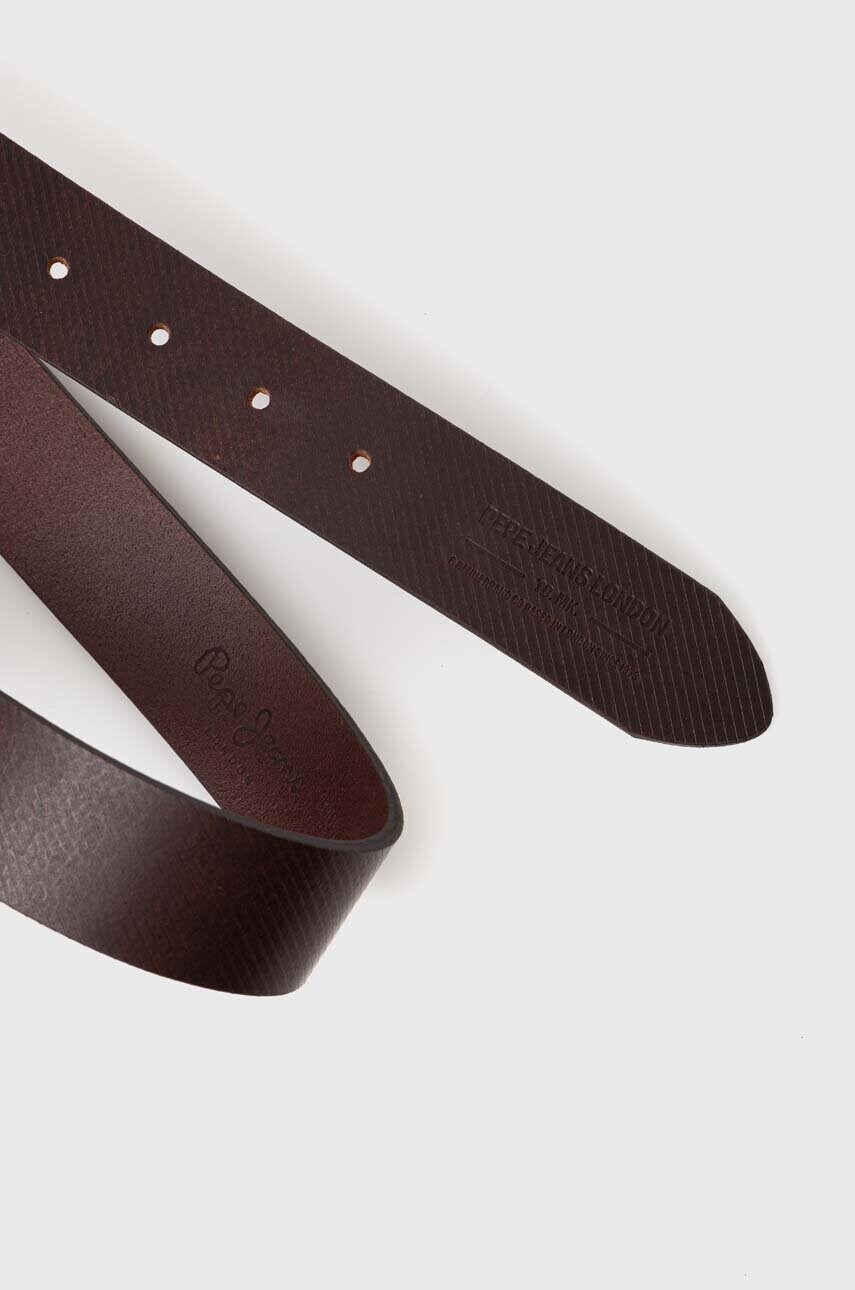 Шкіряний ремінь Pepe Jeans WADE BELT чоловічий колір коричневий PM021025