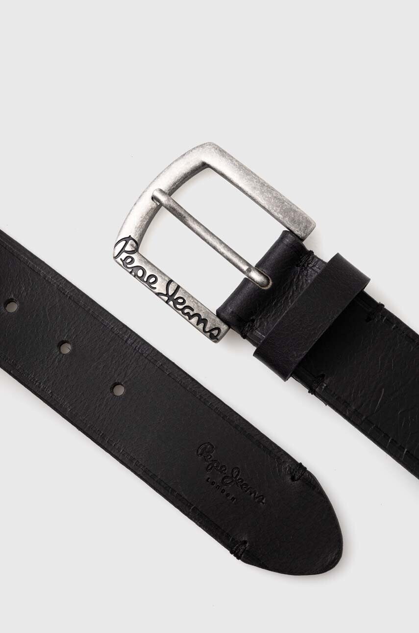 Шкіряний ремінь Pepe Jeans MOSS BELT чоловічий колір чорний PM021026