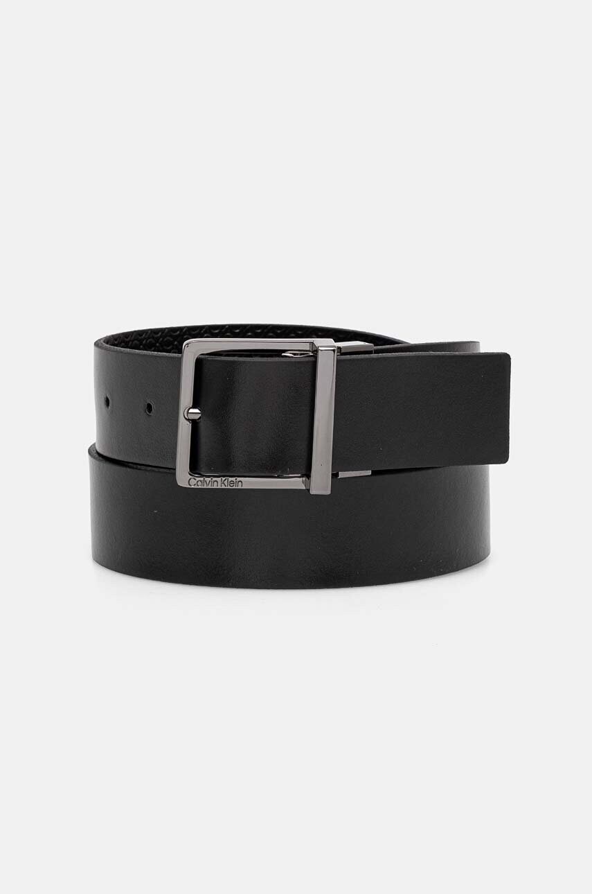 Двосторонній шкіряний ремінь Calvin Klein чоловічий колір чорний K50K512337
