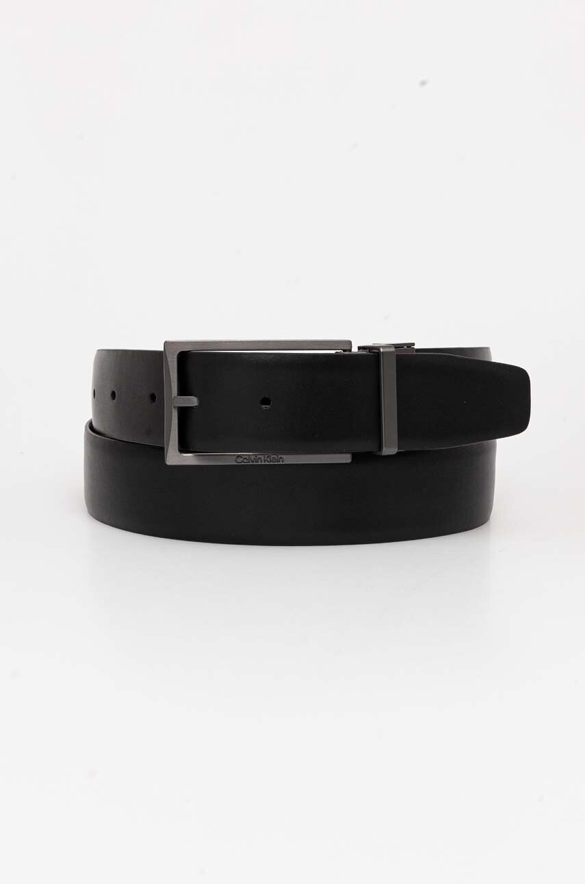 Двосторонній шкіряний ремінь Calvin Klein чоловічий колір чорний K50K512341