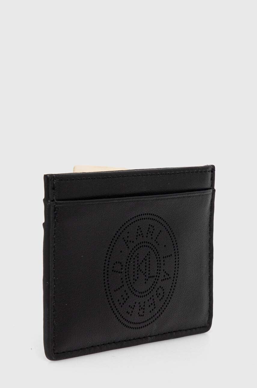 Шкіряний чохол на банківські карти Karl Lagerfeld колір чорний 245W3227