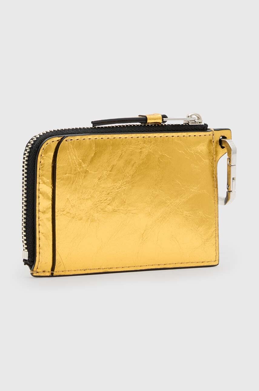 Шкіряний гаманець AllSaints REMY WALLET жіночий колір золотий W017XZ