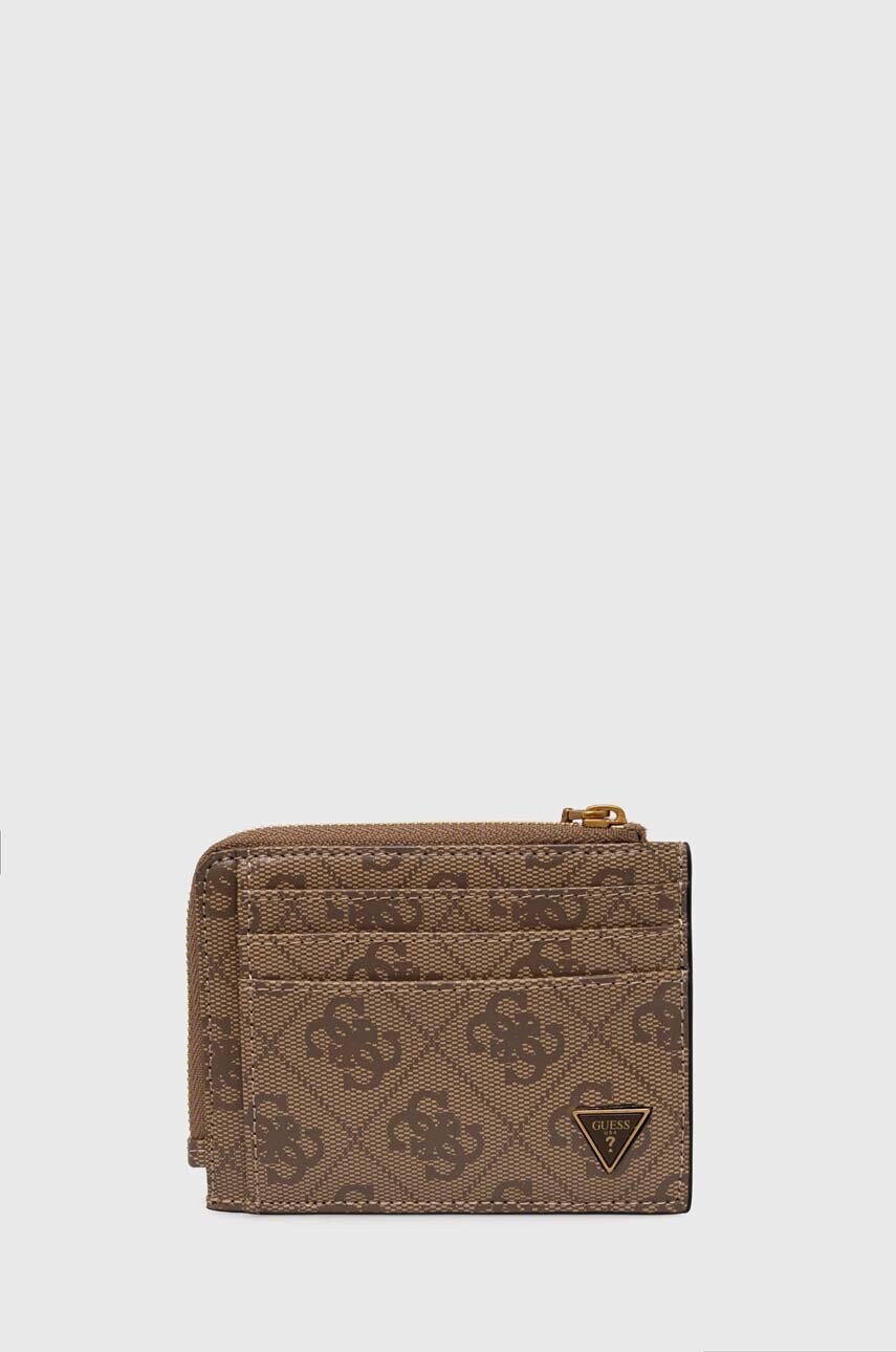 Шкіряний гаманець Guess MITO чоловічий колір бежевий SMVELE LEA75