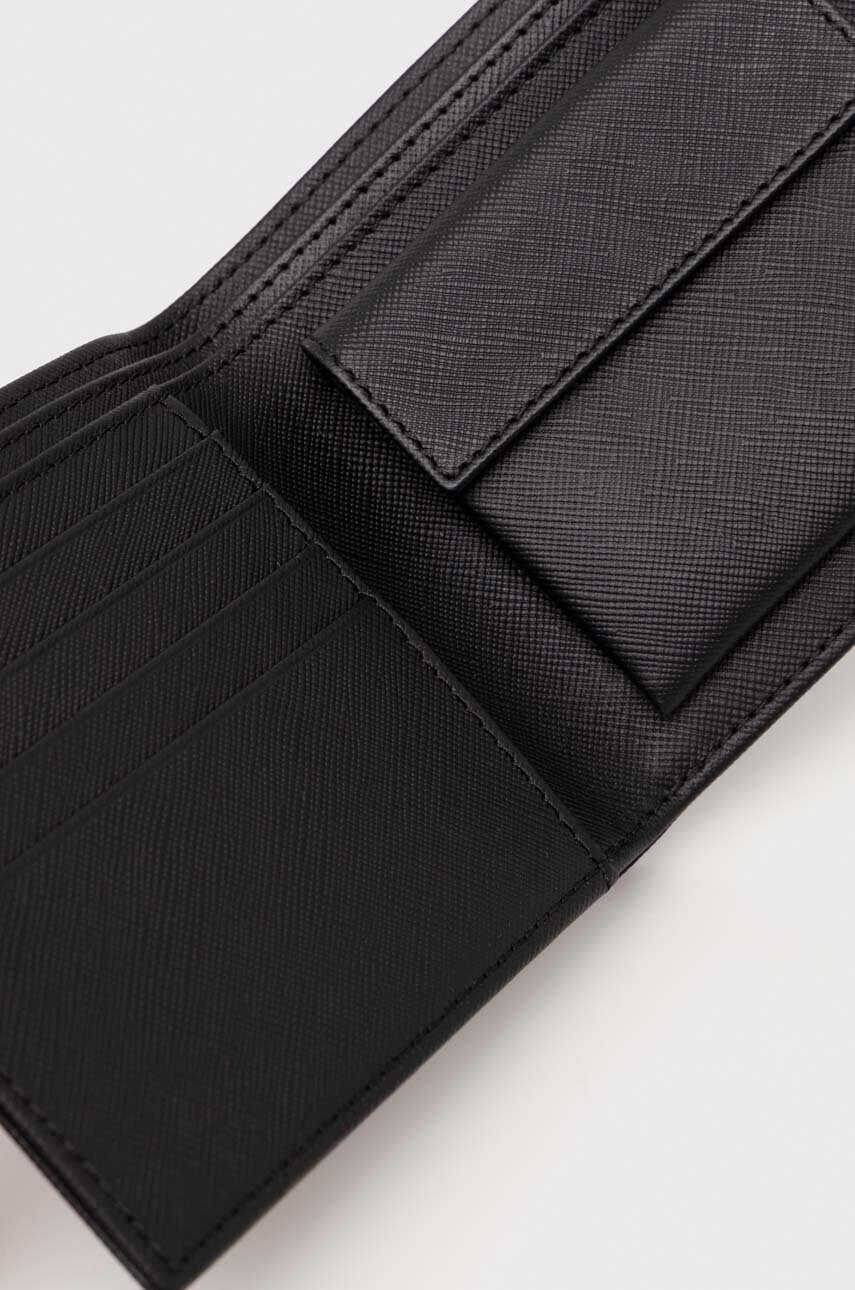 Шкіряний гаманець A.P.C. new portefeuille london чоловічий колір чорний PXBJQ.H63340