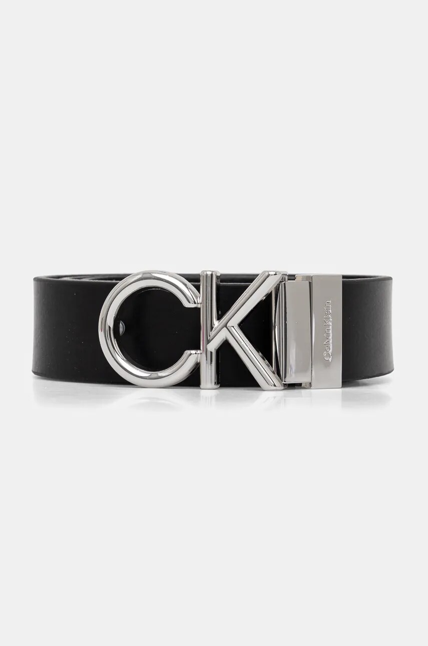 Шкіряний ремінь і чохол для карт Calvin Klein колір чорний K50K512541
