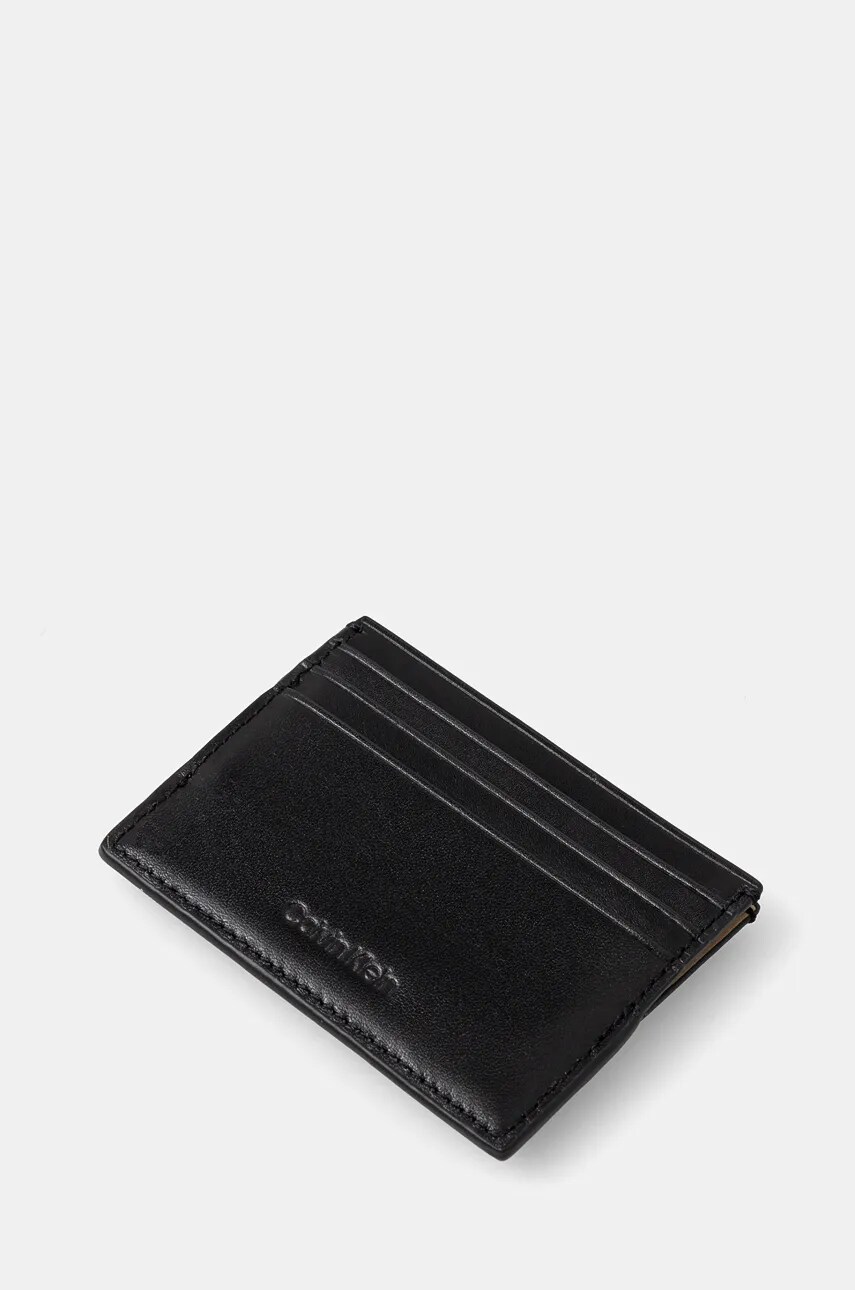 Шкіряний чохол на банківські карти Calvin Klein колір чорний K50K512499