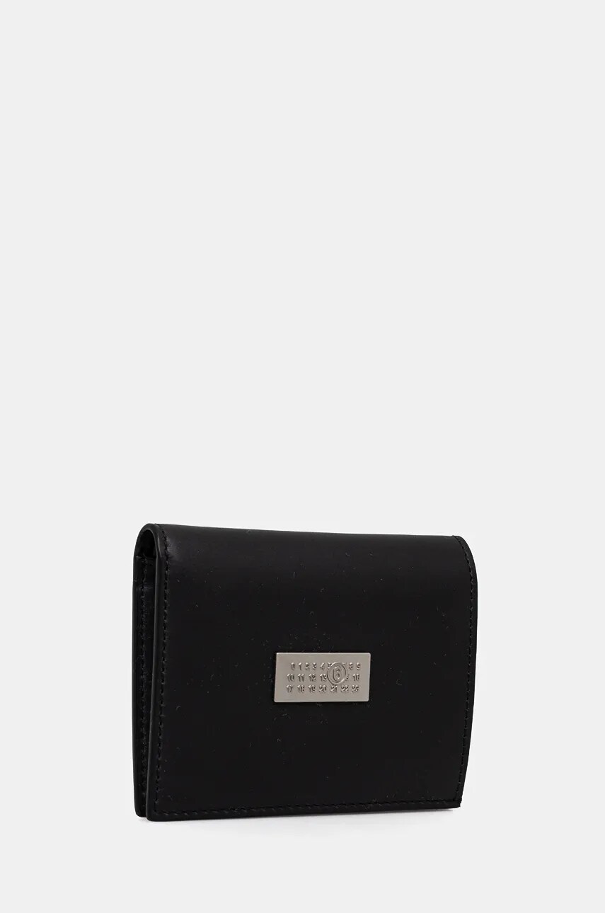 Шкіряний гаманець MM6 Maison Margiela колір чорний SA5UI0015.P7179