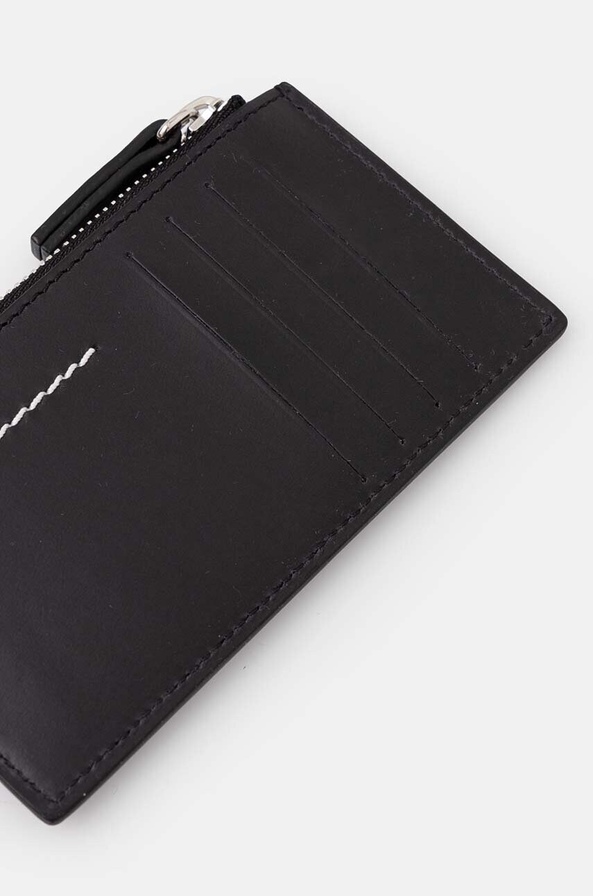 Шкіряний гаманець MM6 Maison Margiela колір чорний SA5UI0016.P7179