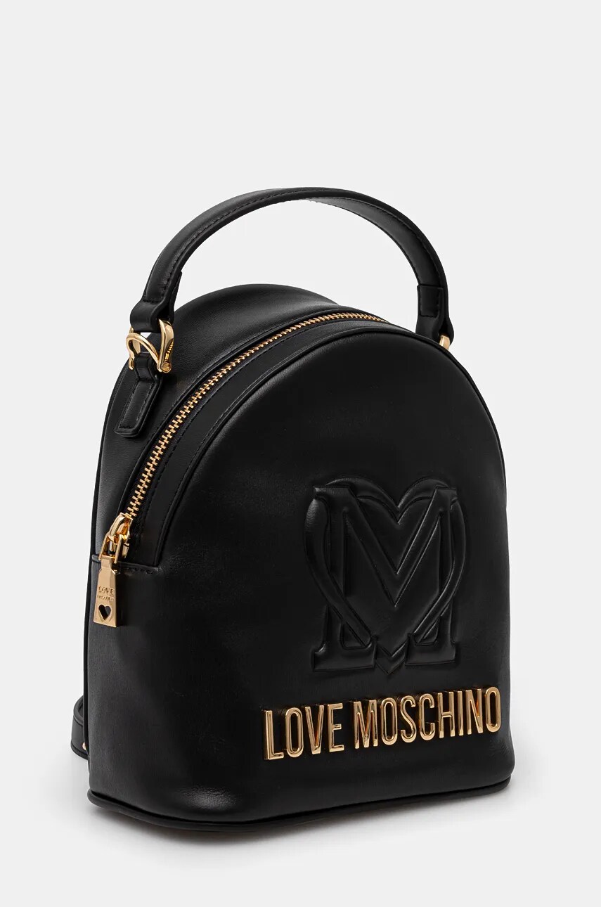Шкіряний рюкзак Love Moschino жіночий колір чорний малий з аплікацією JC4361PP0L