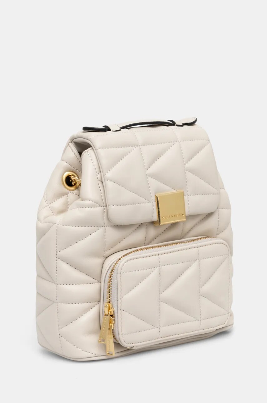 Шкіряний рюкзак Karl Lagerfeld жіночий колір білий малий однотонний 246W3090
