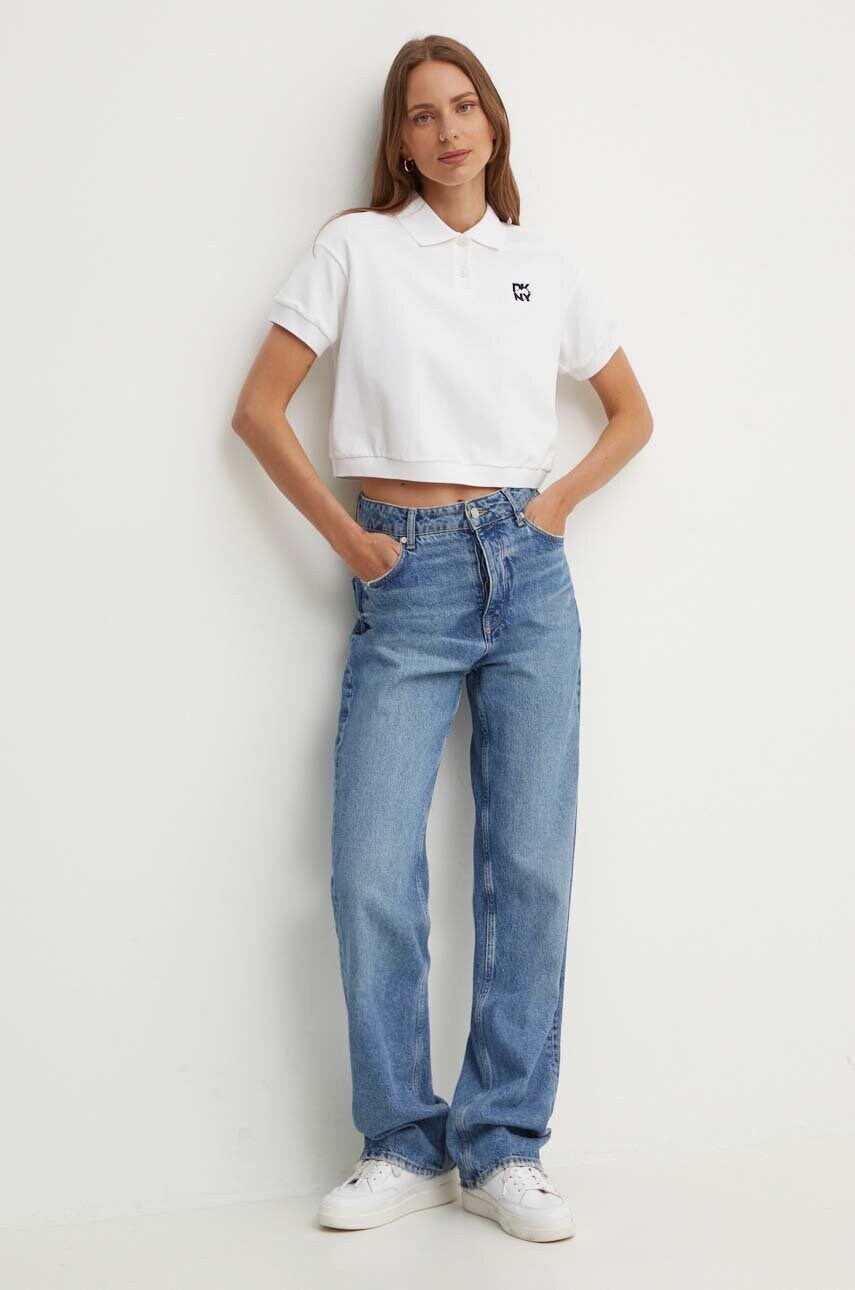 Поло Dkny жіноче колір бежевий D2B4A108