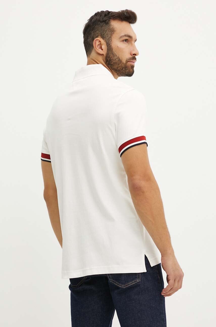 Бавовняне поло Tommy Hilfiger колір бежевий однотонне MW0MW35588
