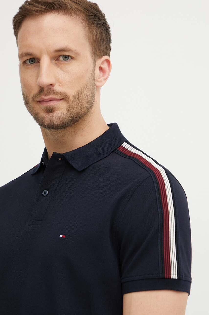 Поло Tommy Hilfiger чоловіче колір синій з аплікацією MW0MW35616