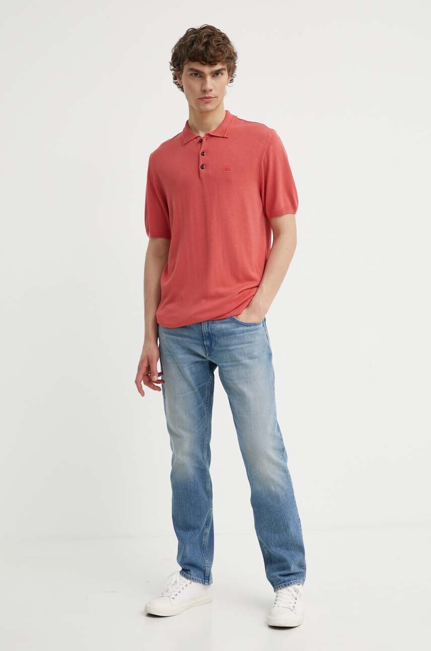 Поло G-Star Raw чоловіче колір рожевий однотонне D24663-D618