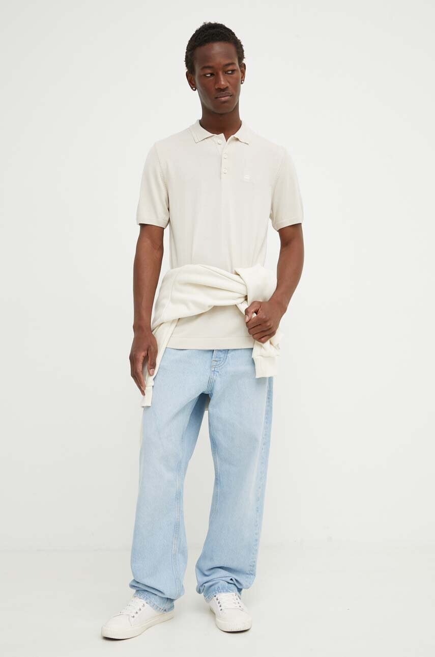 Поло G-Star Raw чоловіче колір бежевий однотонне D24663-D618