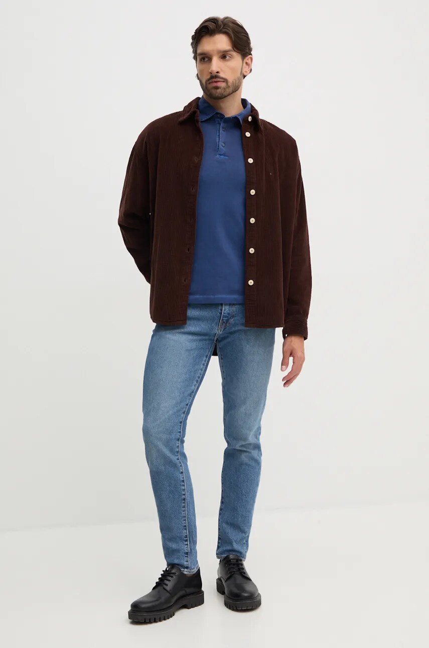 Лонгслів United Colors of Benetton чоловічий колір сірий однотонний 3WG9U3026