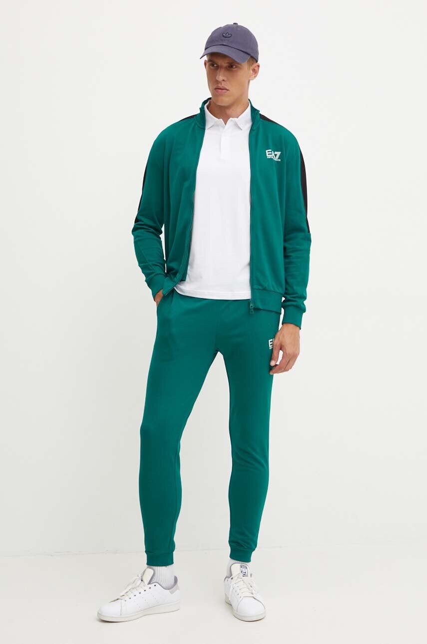 Поло EA7 Emporio Armani чоловіче колір білий з принтом PJVQZ.6DPF16